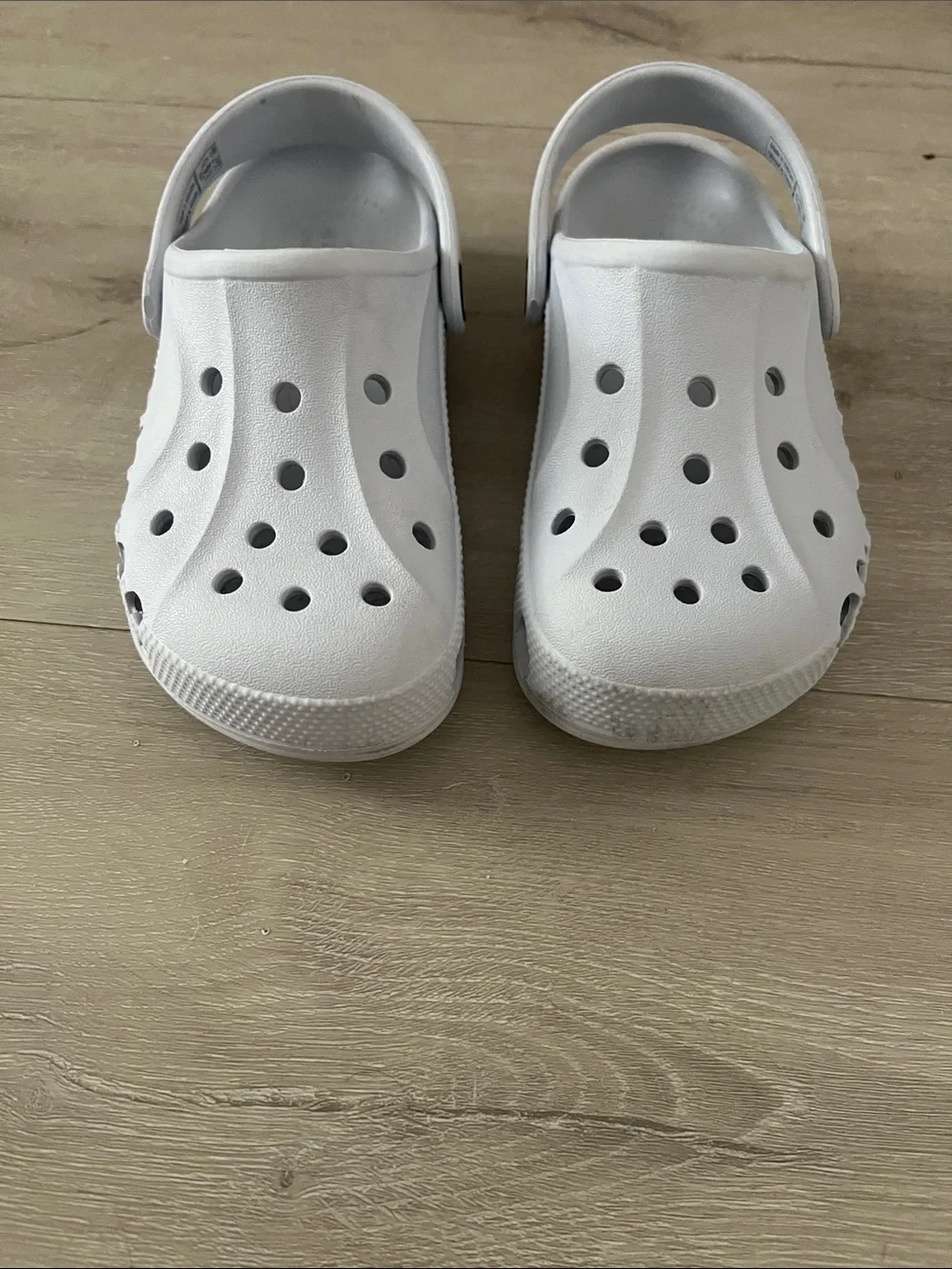CROCS Kids Classic White Clog with Heel Strap